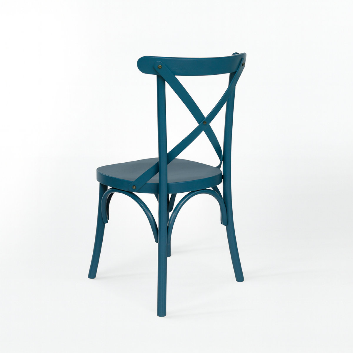 Cadeira  X de Madeira Maciça na cor Azul
