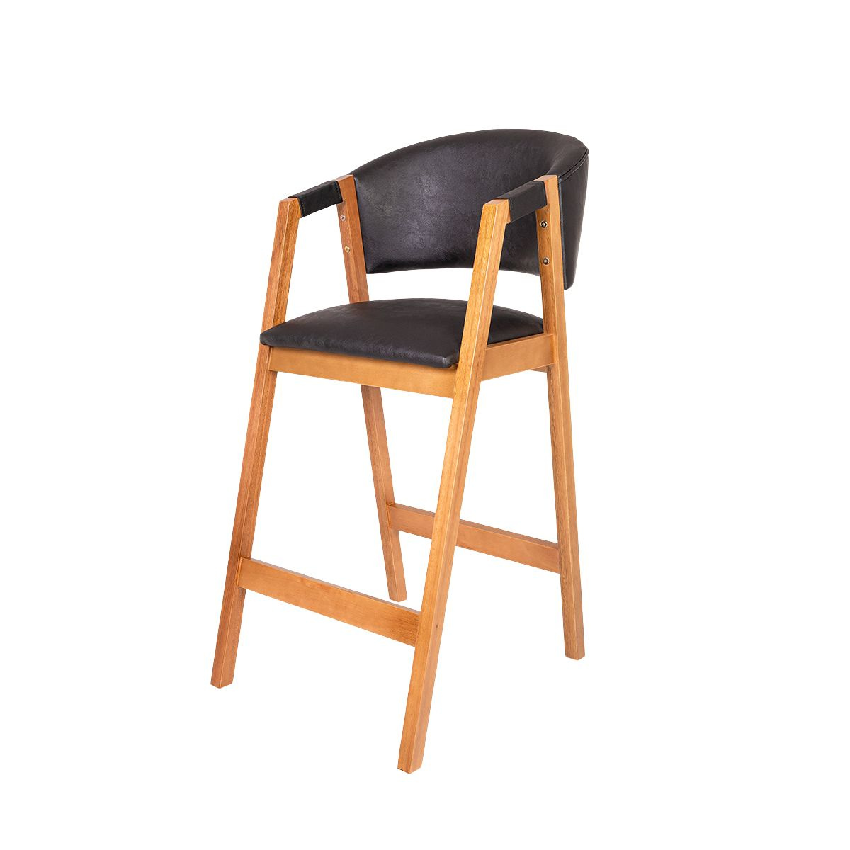 Banqueta Hibisco Courino Preto Restaurante Bares Cozinha