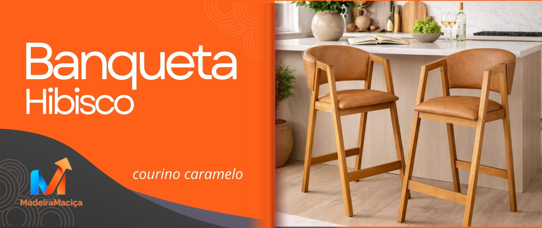 Banqueta Hibisco Caramelo